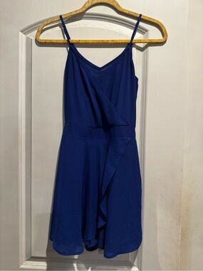 Express Blue Wrap Front Ruffle Romper Size 2